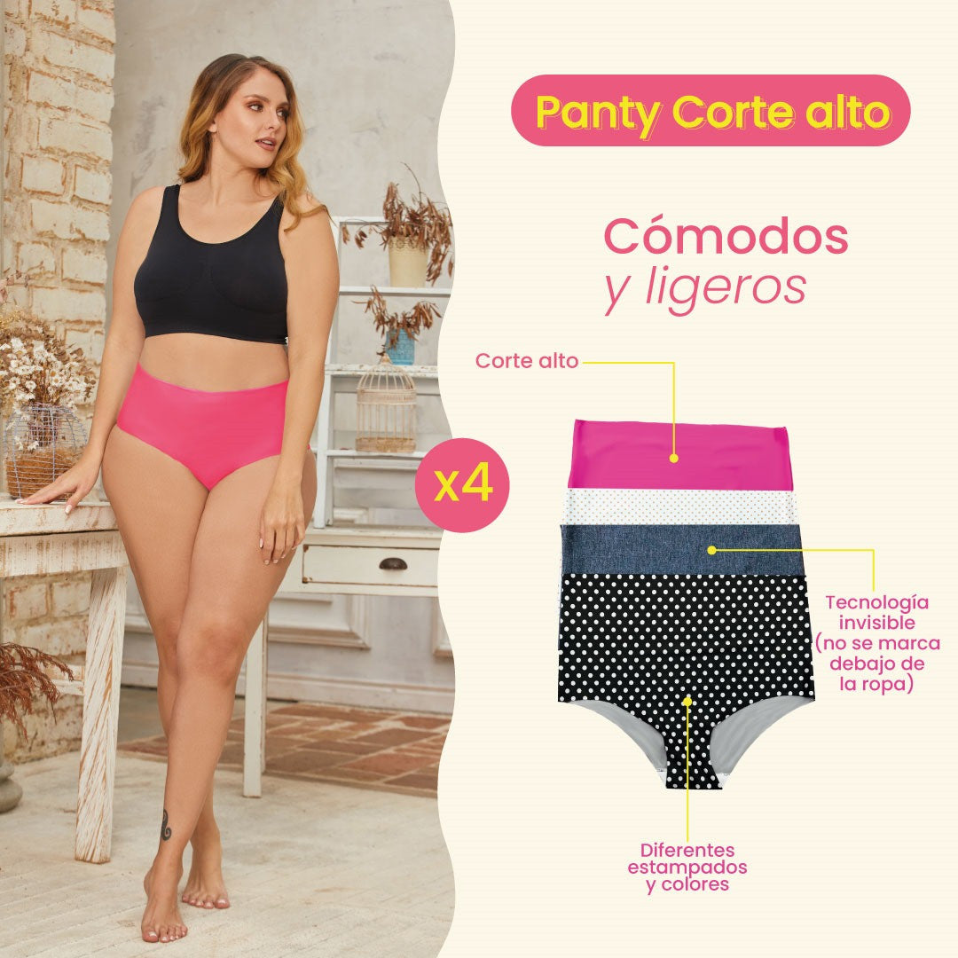 Contra entrega - PANTY CORTE ALTO DAMA PACK x 4